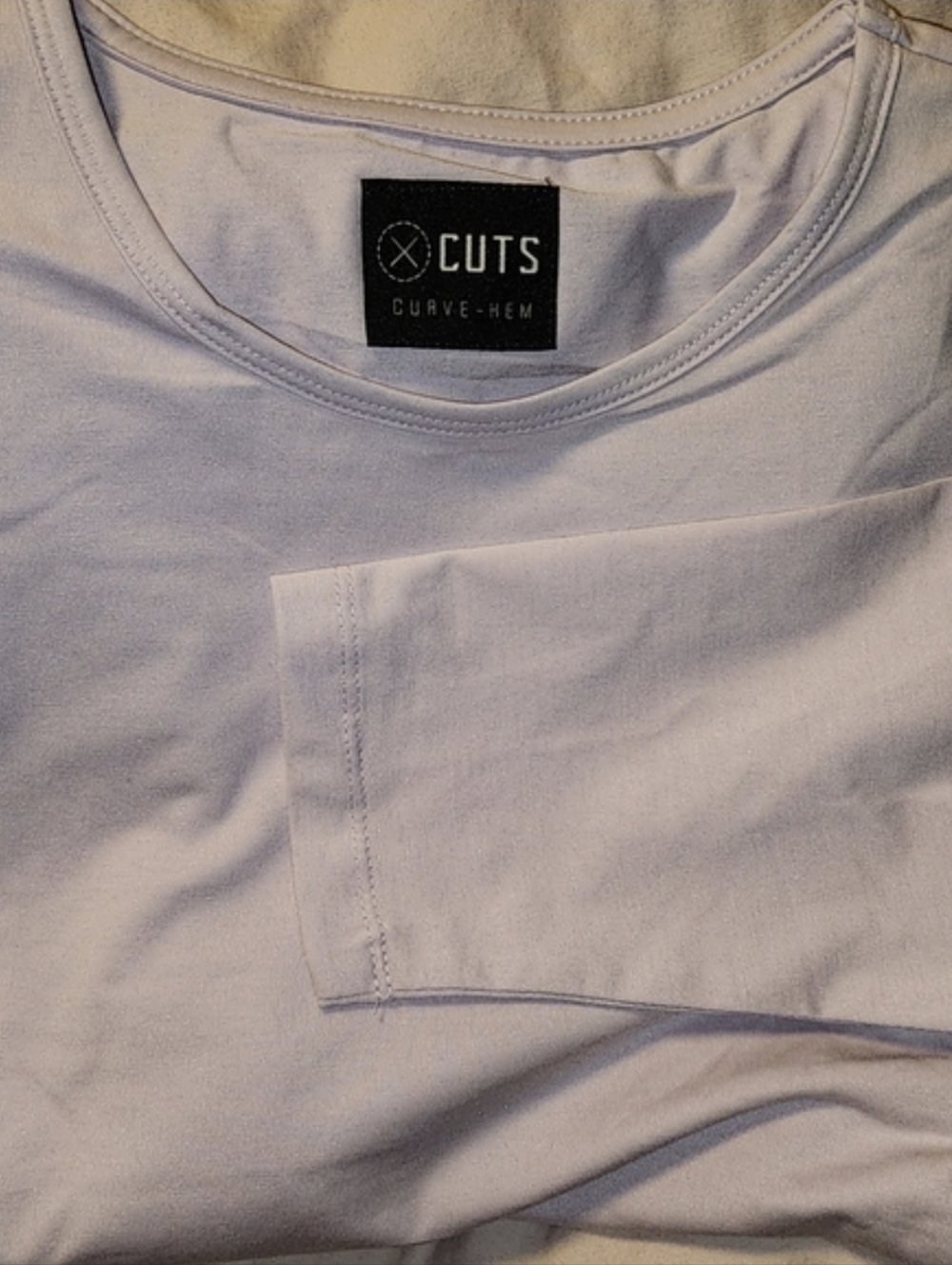 NIB MEN'S $27 Cuts Curve-Hem Long Sleeve Shirt in DUSK (LIGHT LILAC) In XL